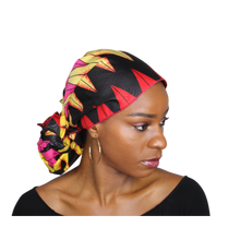 Load image into Gallery viewer, Ankara Headwrap and Scarf Dashiki African Print Kente (Pink and Black Fire)) - Jamgal