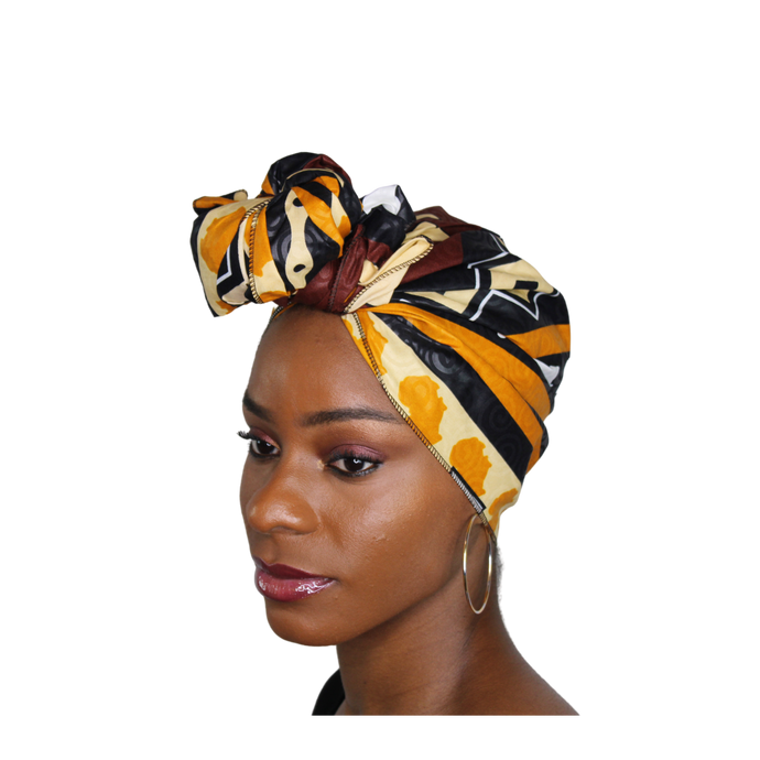 Ankara Headwrap and Scarf Dashiki African Print Kente (Africa Map) - Jamgal