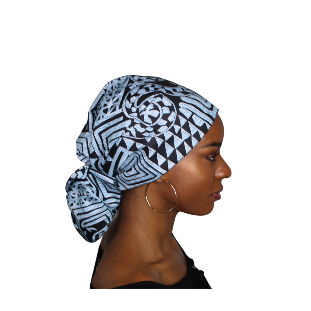 Ankara Headwrap and Scarf Dashiki African Print Kente (Black and White Traditional Cameroon Cloth) - Jamgal