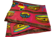 Load image into Gallery viewer, Ankara Headwrap and Scarf Dashiki African Print Kente (Pink Safari) - Jamgal