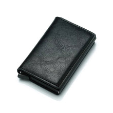 Load image into Gallery viewer, RFID Blocking Minimalist PU Leather Wallet with Slide Out Card Case Card Holder (Black_ - Jamgal