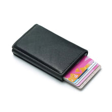 Load image into Gallery viewer, RFID Blocking Minimalist PU Leather Wallet with Slide Out Card Case Card Holder (Black_ - Jamgal