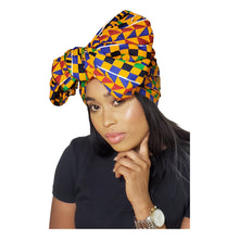 Load image into Gallery viewer, Ankara Headwrap and Scarf Dashiki African Print Kente (Checkered Nigeria Ankara) - Jamgal
