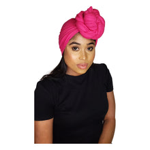 Load image into Gallery viewer, Turban Headwrap Scarf Head Tie Hijab-Stretch Jersey (HotPink) - Jamgal