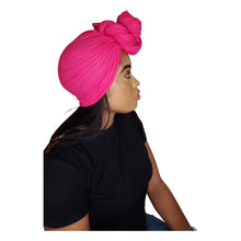 Load image into Gallery viewer, Turban Headwrap Scarf Head Tie Hijab-Stretch Jersey (HotPink) - Jamgal