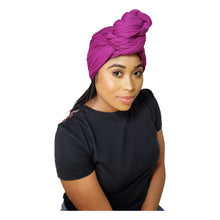 Load image into Gallery viewer, Turban Headwrap Scarf Head Tie Hijab-Stretch Jersey (Magenta) - Jamgal