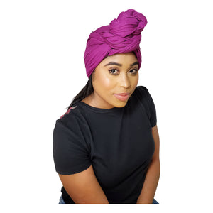 Turban Headwrap Scarf Head Tie Hijab-Stretch Jersey (Magenta) - Jamgal