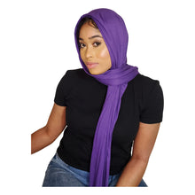 Load image into Gallery viewer, Turban Headwrap Scarf Head Tie Hijab-Stretch Jersey (Purple) - Jamgal