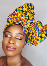 Load image into Gallery viewer, Ankara Headwrap and Scarf Dashiki African Print Kente (Checkered Nigeria Ankara) - Jamgal