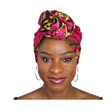 Load image into Gallery viewer, Ankara Headwrap and Scarf Dashiki African Print Kente (pretty in pink) - Jamgal
