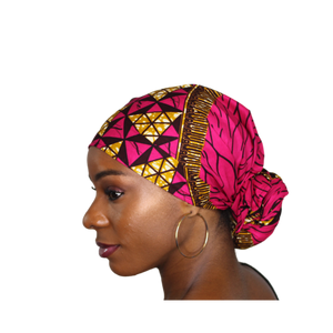 Ankara Headwrap and Scarf Dashiki African Print Kente (pretty in pink) - Jamgal