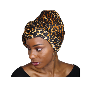 Ankara Headwrap and Scarf Dashiki African Print Kente (Animal Print) - Jamgal