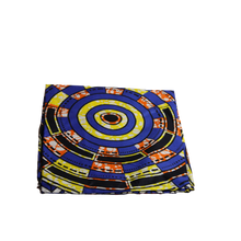 Load image into Gallery viewer, Ankara Headwrap and Scarf Dashiki African Print Kente (Blue and Peach) - Jamgal