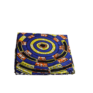 Ankara Headwrap and Scarf Dashiki African Print Kente (Blue and Peach) - Jamgal