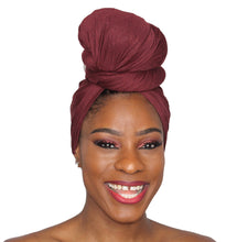 Load image into Gallery viewer, Turban Headwrap Scarf Head Tie Hijab-Stretch Jersey (Burgundy) - Jamgal