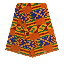 Load image into Gallery viewer, Ankara Headwrap and Scarf Dashiki African Print Kente (Blue Ade Kente) - Jamgal