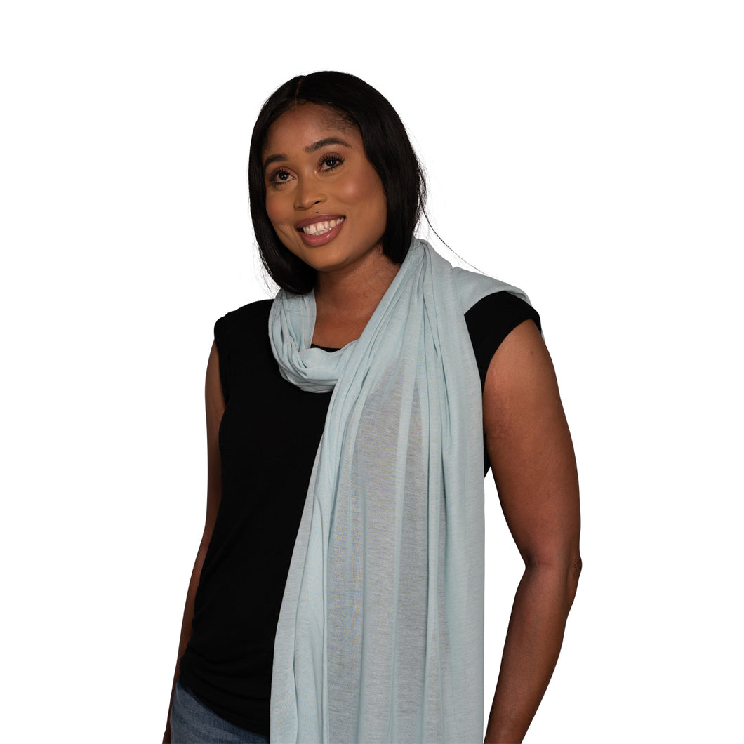 Turban Headwrap Scarf Head Tie Hijab-Stretch Jersey(Cyan) - Jamgal