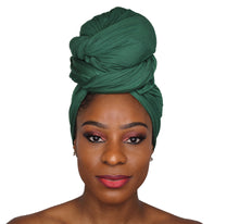 Load image into Gallery viewer, Turban Headwrap Scarf Head Tie Hijab-Stretch Jersey(Green) - Jamgal