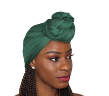 Load image into Gallery viewer, Turban Headwrap Scarf Head Tie Hijab-Stretch Jersey(Green) - Jamgal