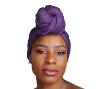 Load image into Gallery viewer, Turban Headwrap Scarf Head Tie Hijab-Stretch Jersey (Purple) - Jamgal