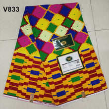 Load image into Gallery viewer, Ankara Headwrap and Scarf Dashiki African Print Kente (Purple Green and Yellow) - Jamgal