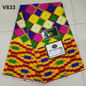 Ankara Headwrap and Scarf Dashiki African Print Kente (Purple Green and Yellow) - Jamgal