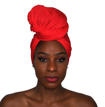 Load image into Gallery viewer, Turban Headwrap Scarf Head Tie Hijab-Stretch Jersey(Red) - Jamgal