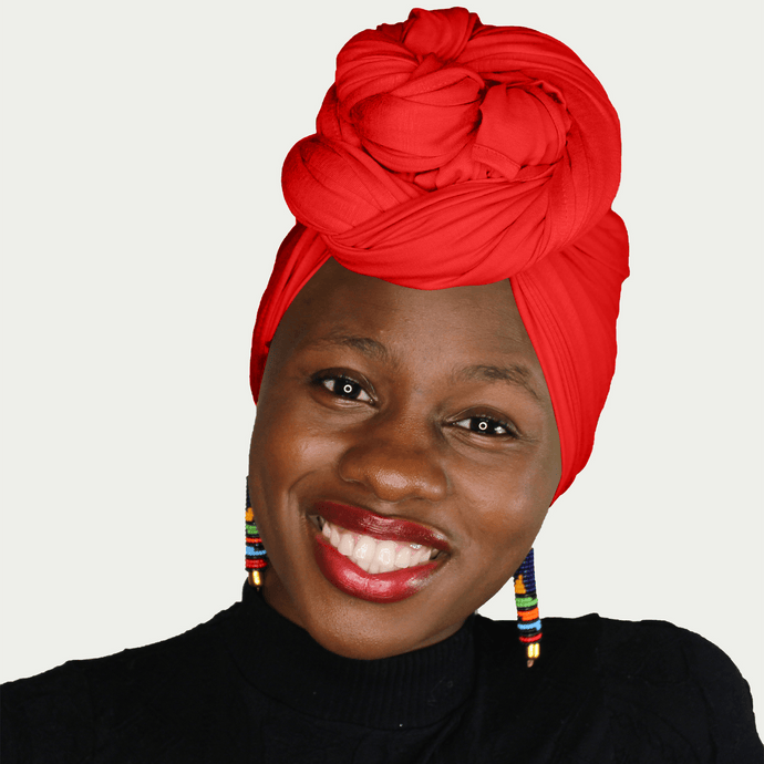 Turban Headwrap Scarf Head Tie Hijab-Stretch Jersey(Red) - Jamgal
