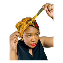 Load image into Gallery viewer, Ankara African Print Satin lined Sleep Cap and Bonnet - Jamgal