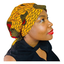 Load image into Gallery viewer, Ankara African Print Satin lined Sleep Cap and Bonnet - Jamgal