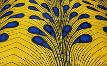 Load image into Gallery viewer, Ankara Headwrap and Scarf Dashiki African Print Kente (Yellow and Blue Peacock) - Jamgal