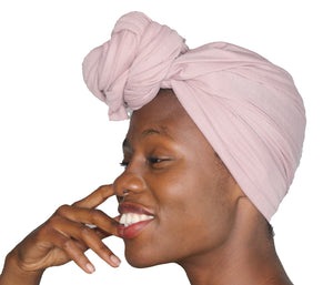 Turban Headwrap Scarf Head Tie Hijab-Stretch Jersey(Blush ) - Jamgal